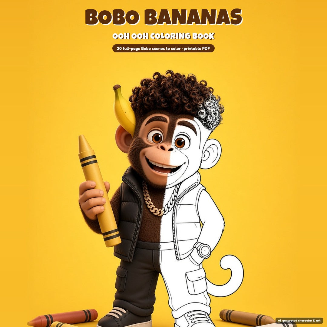 Bobo Bananas: Ooh Ooh Coloring Book (Printable PDF)